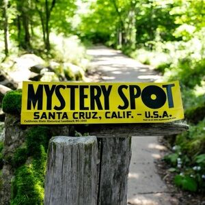 Mystery Spot Santa Cruz California Sticker Yellow Black Souvenir New Without Tag